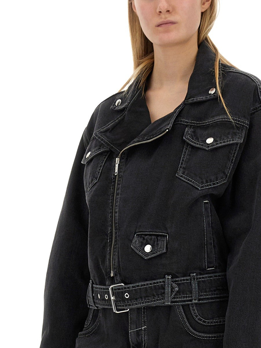 Moschino Jeans Women's Denim Jacket Black, view 4