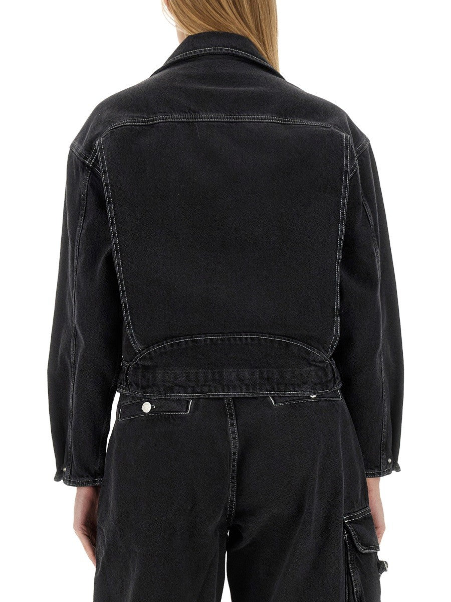 Moschino Jeans Women's Denim Jacket Black, view 3