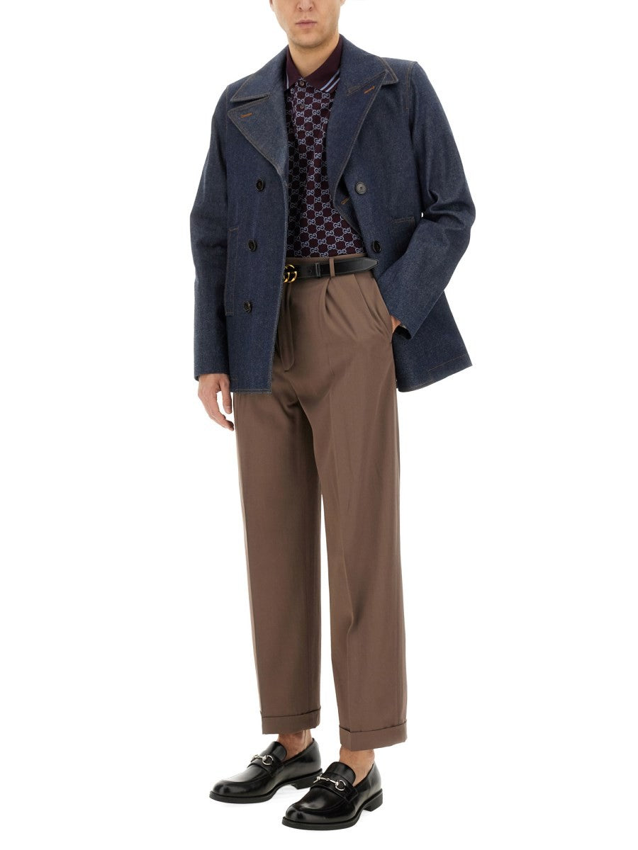 Gucci Men's Denim Jacket Blue