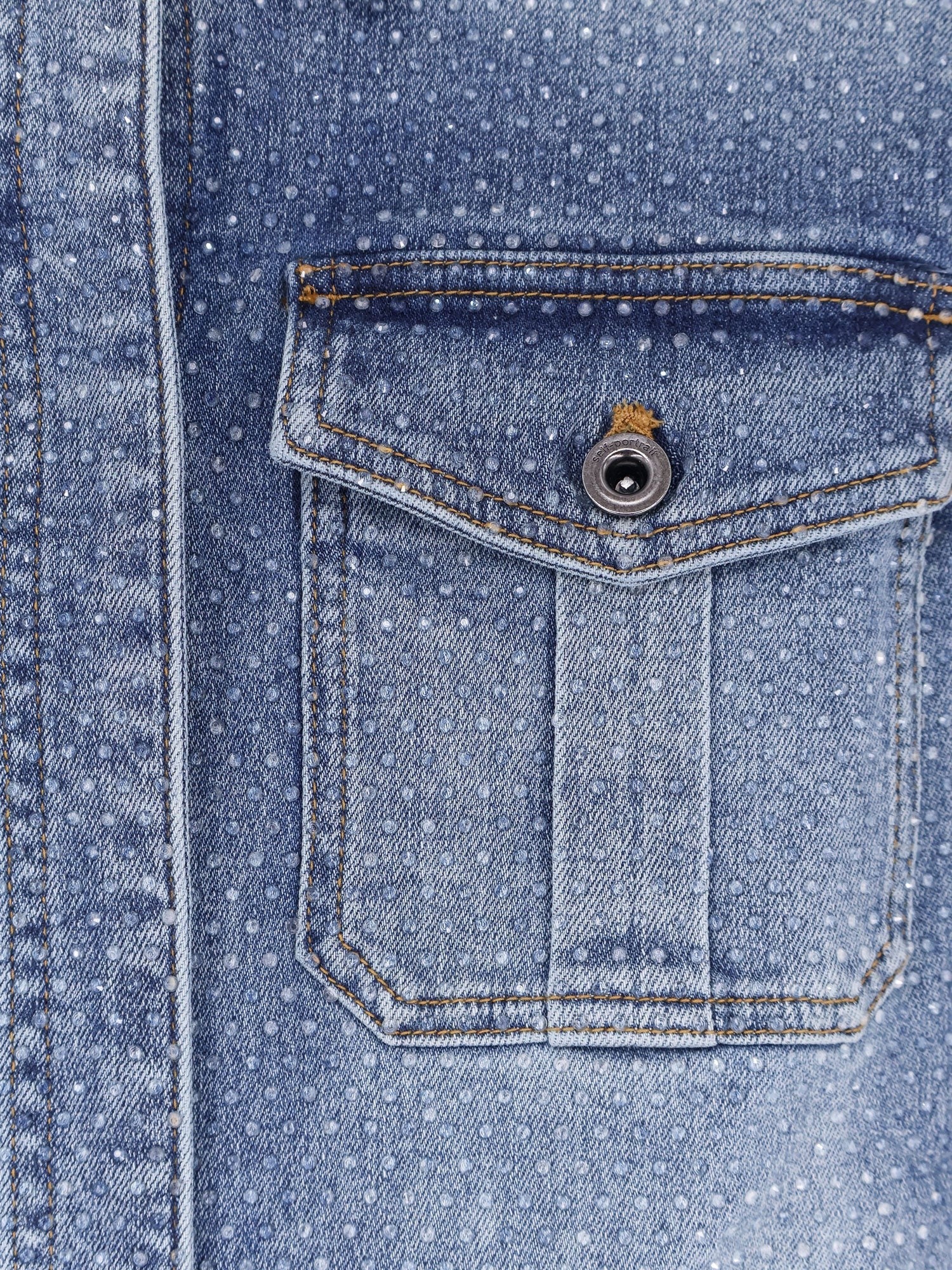 self-portrait Women's Denim Jumpsuit Blue self-portrait