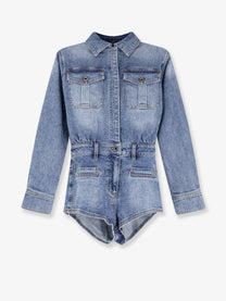 self-portrait Women's Denim Jumpsuit Blue