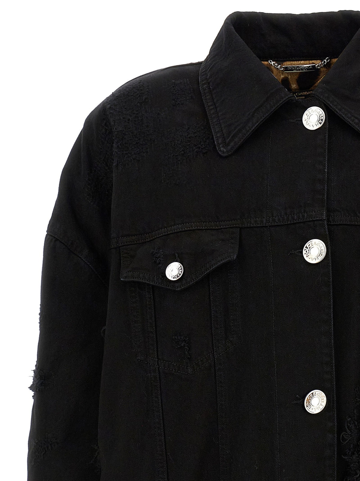 Dolce &amp; Gabbana Denim Long Jacket Black, view 3