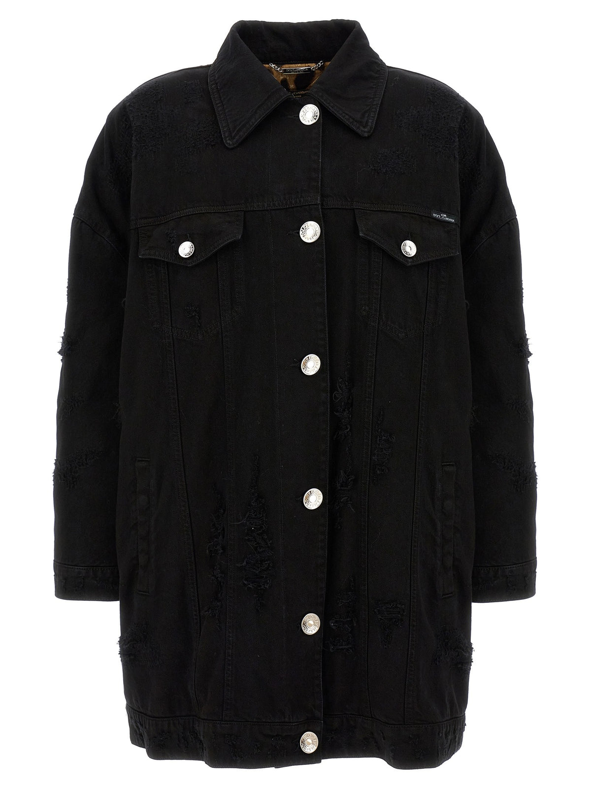 Dolce &amp; Gabbana Denim Long Jacket Black