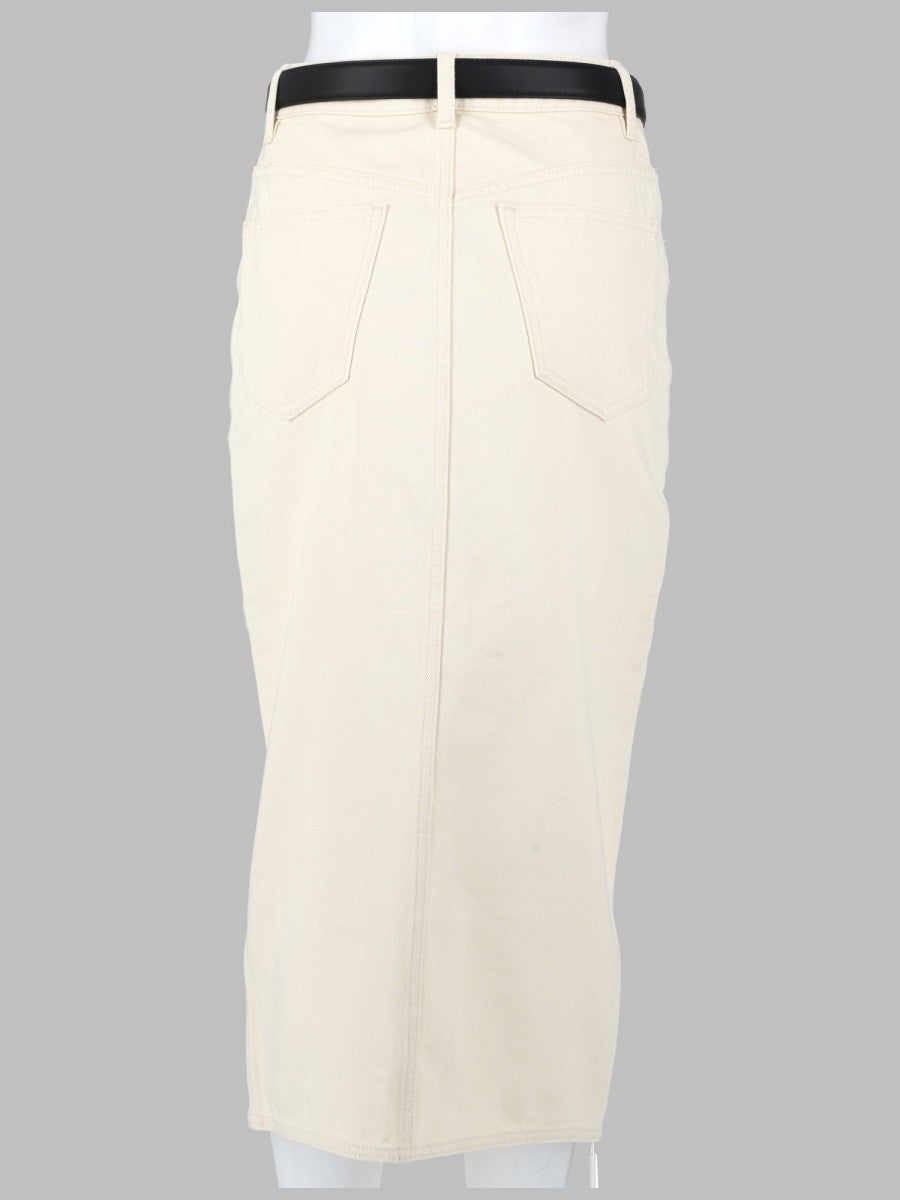 self-portrait Women's Denim Midi Skirt Beige