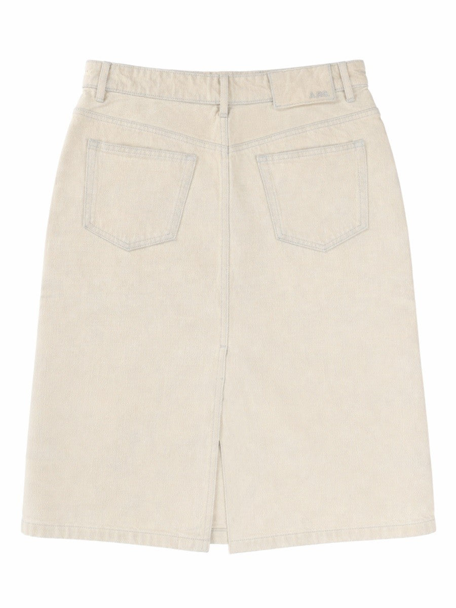 A.P.C Women's Denim Midi Skirt Pink