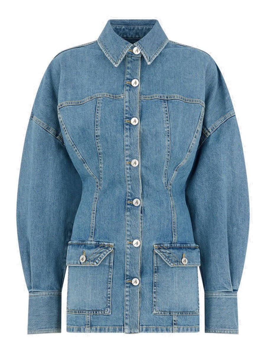 The Attico Women's Denim Mini Dress Blue