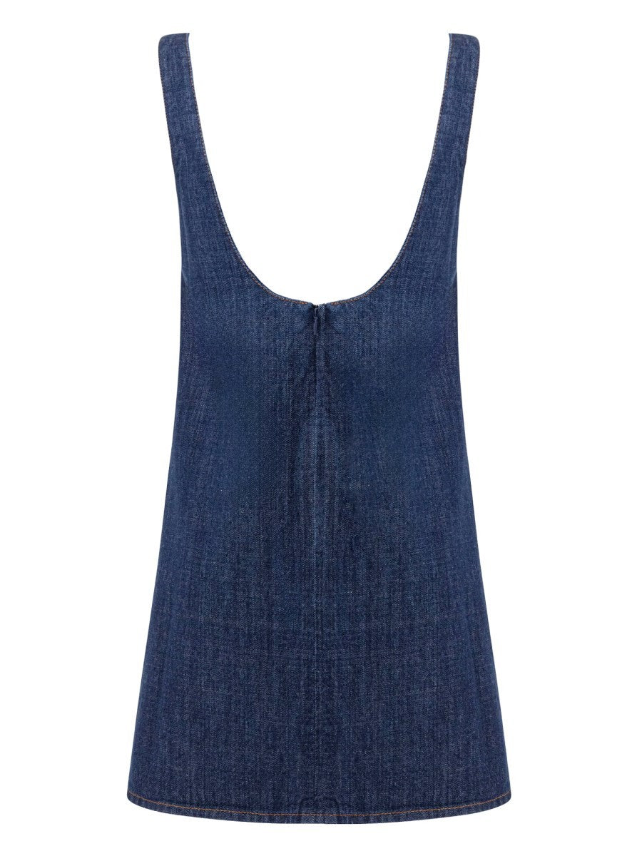 Ami Paris Women's Denim Mini Dress Blue