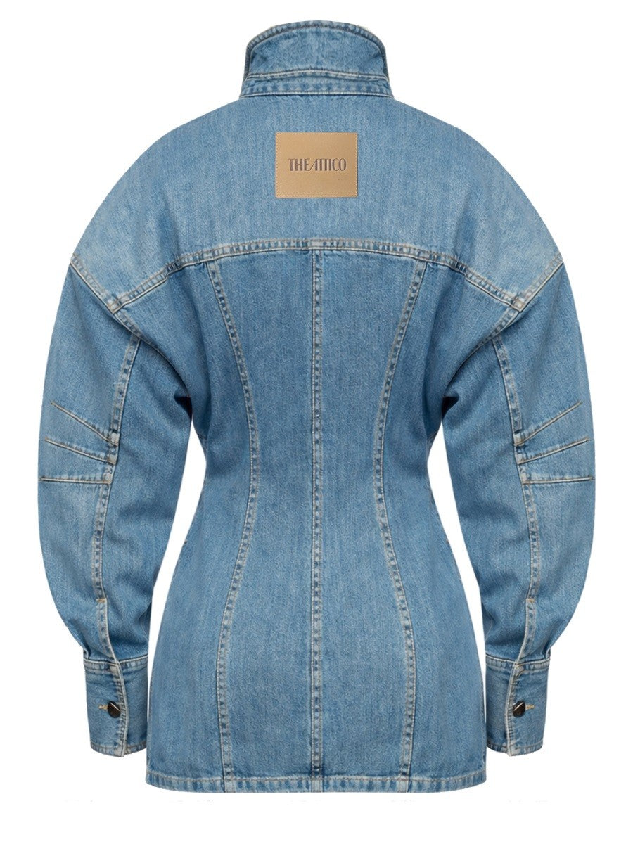 The Attico Women's Denim Mini Dress Blue