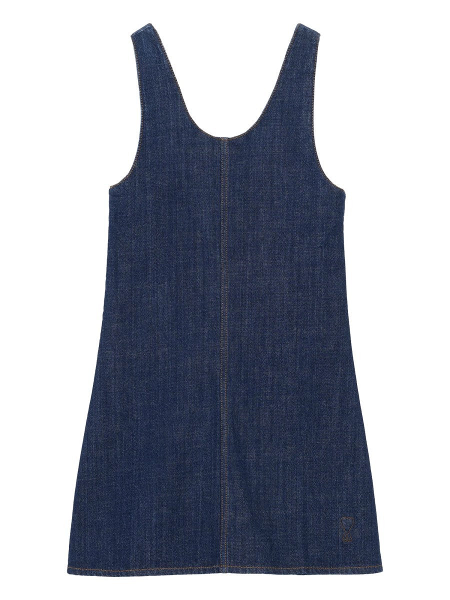 Ami Paris Women's Denim Mini Dress Blue