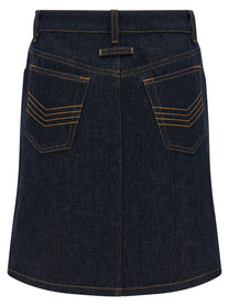 Jean Paul Gaultier Denim Mini Skirt Blue
