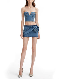 Magda Butrym Women's Denim Miniskirt Blue