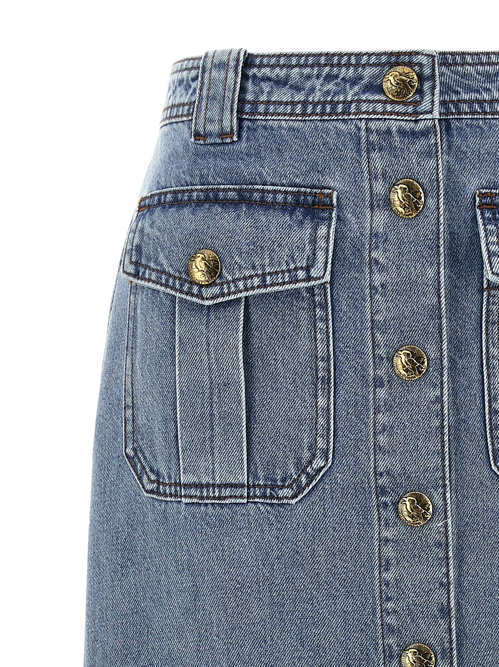 Zimmermann Denim Pencil Skirt Blue