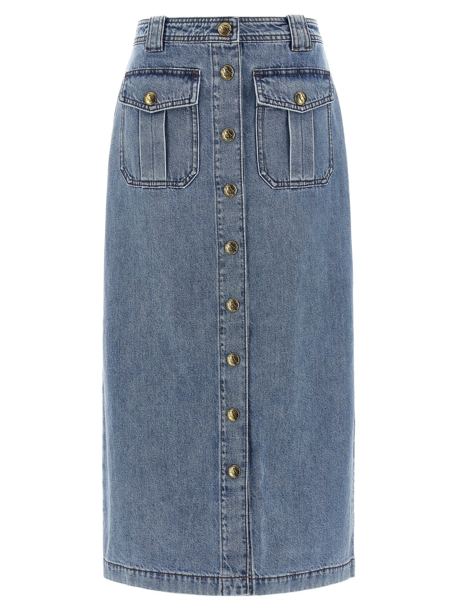 Zimmermann Denim Pencil Skirt Blue