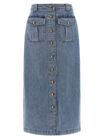 Zimmermann Denim Pencil Skirt Blue