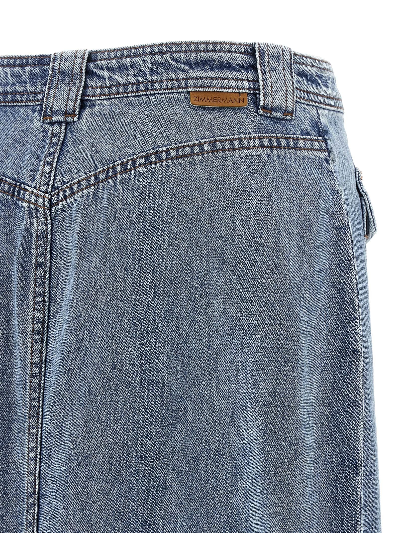 Zimmermann Denim Pencil Skirt Blue
