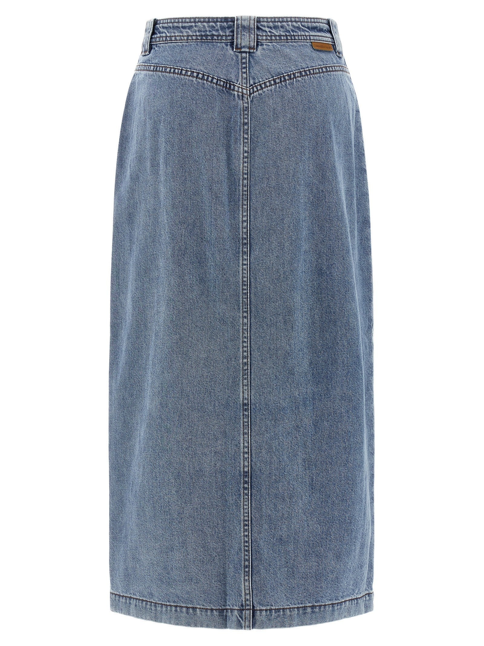 Zimmermann Denim Pencil Skirt Blue