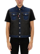 Dsquared2 Men's Denim Puffer Vest Blue