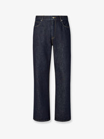 Fendi Men's Denim Regular Blu Washed Jeans Blue