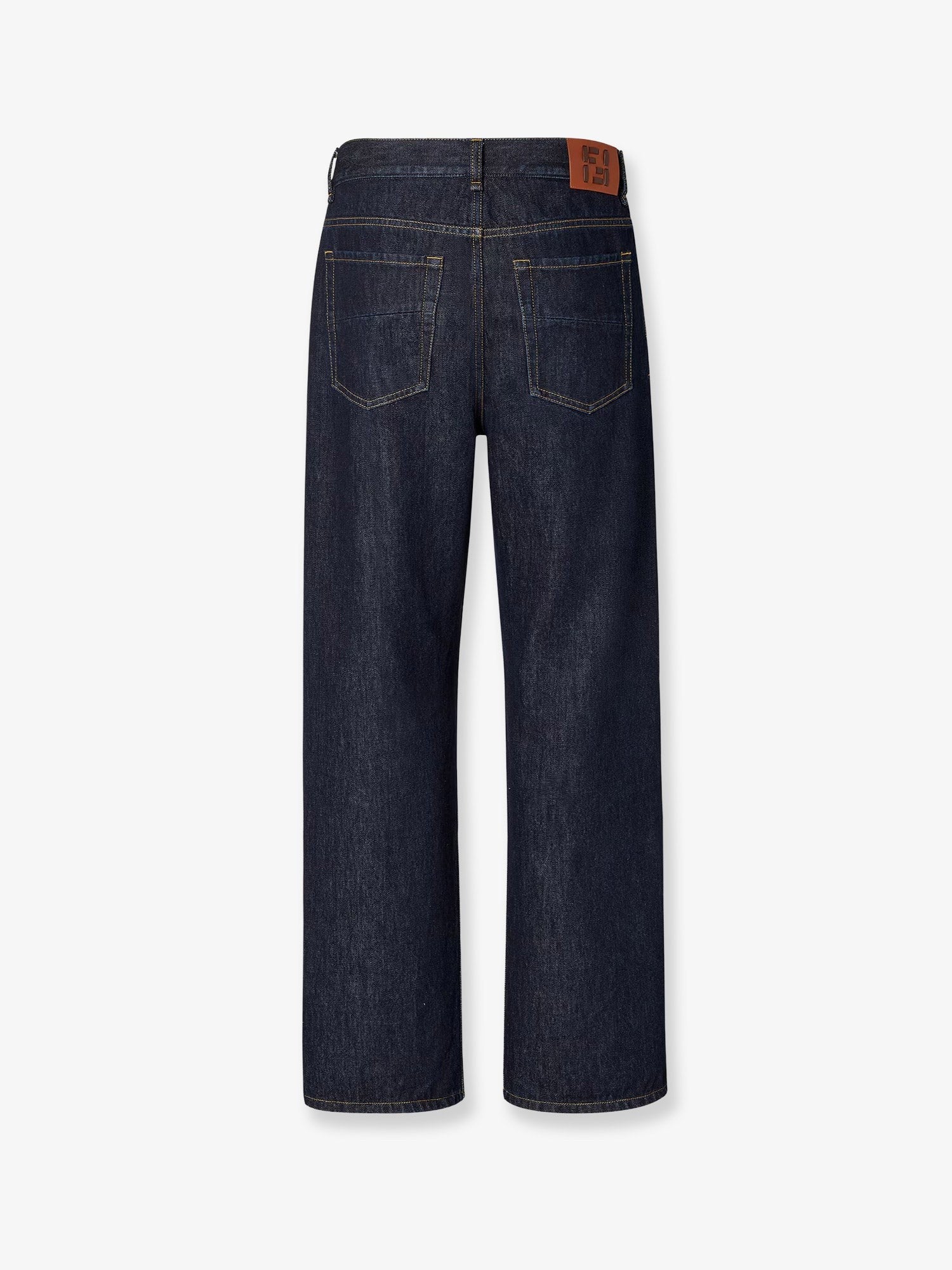 Fendi Men's Denim Regular Blu Washed Jeans Blue