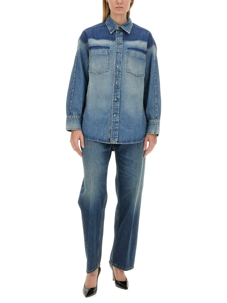 Victoria Beckham Women's Denim Shirt Blue, view 2