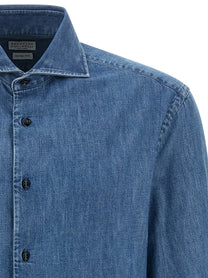 Brunello Cucinelli Denim Shirt Blue, view 3
