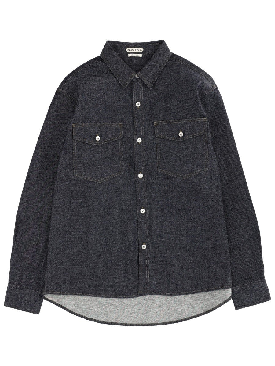 JW Anderson Men's Denim Shirt Blue