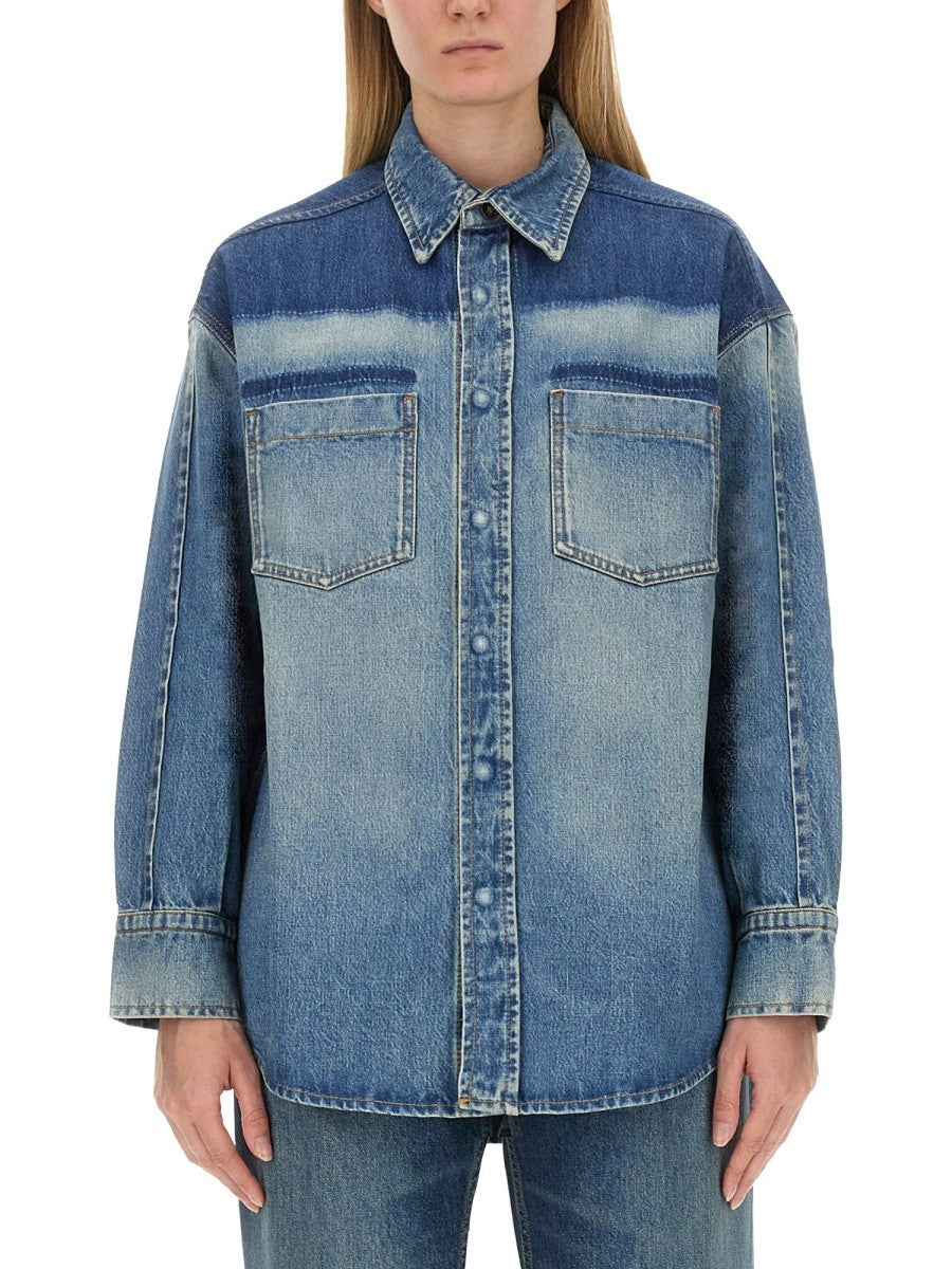 Victoria Beckham Women's Denim Shirt Blue