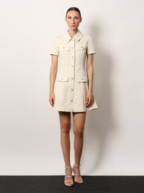 self-portrait Women's Denim Short Dress White self-portrait