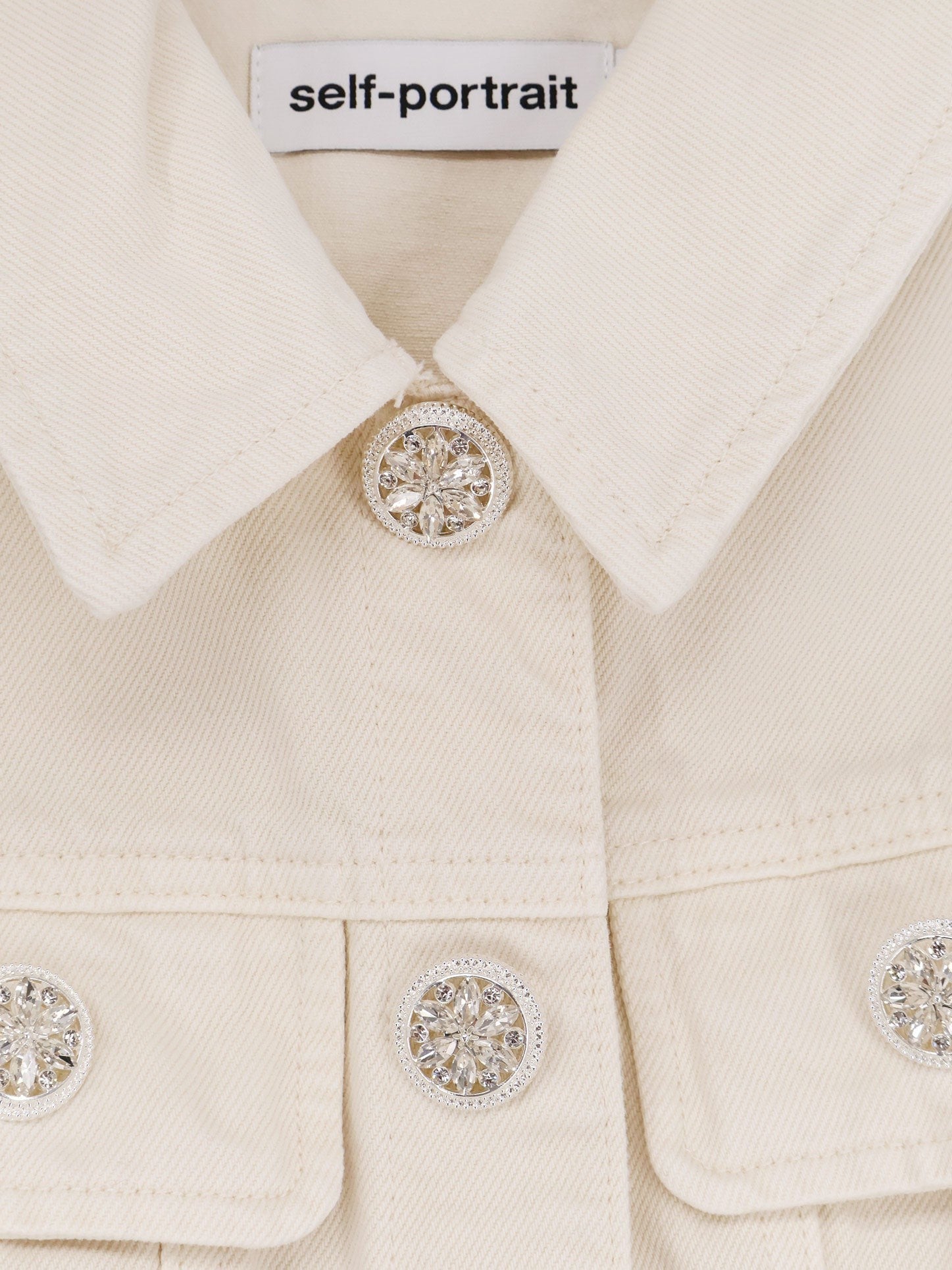 self-portrait Women's Denim Short Dress White self-portrait