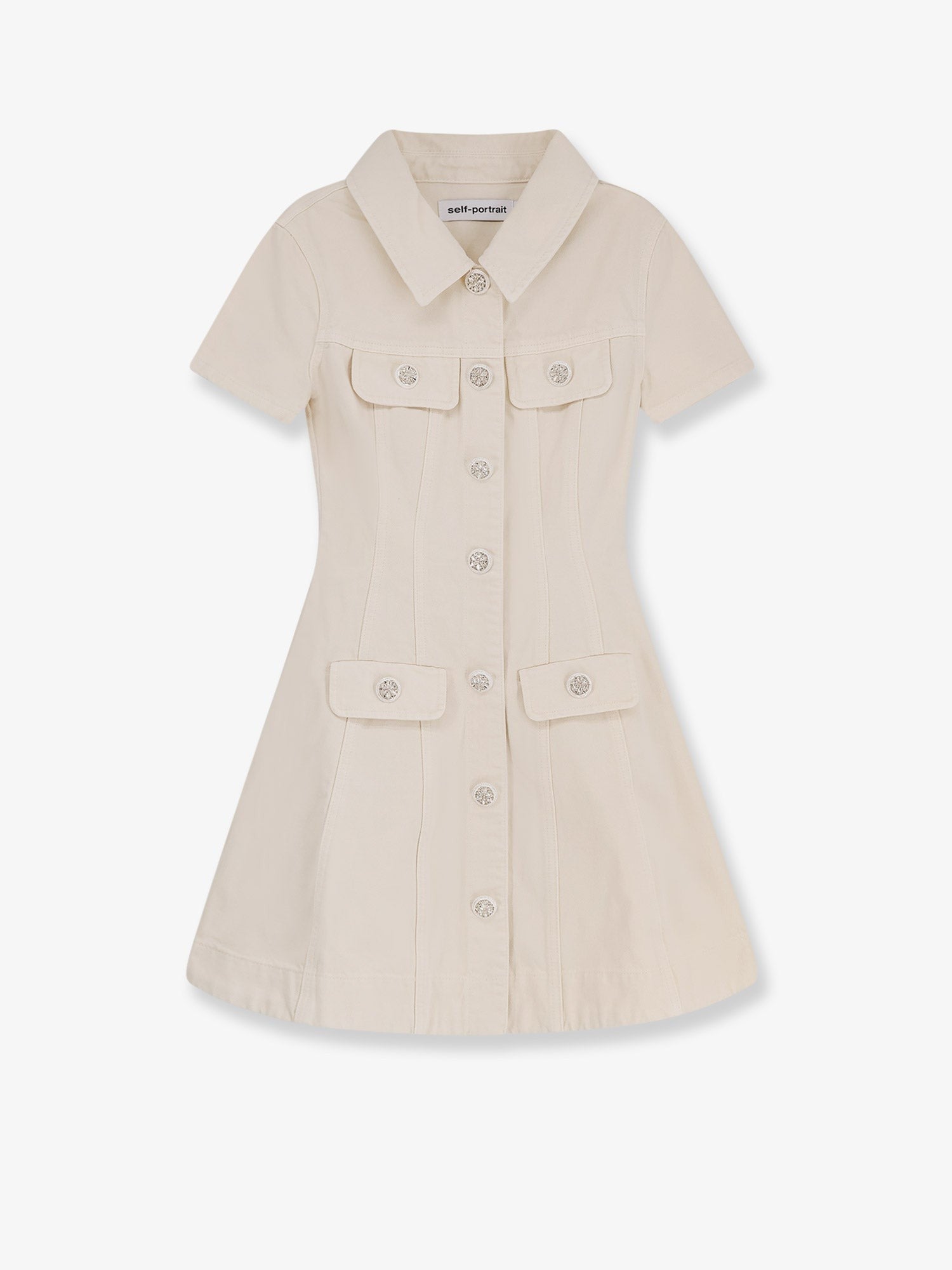 self-portrait Women's Denim Short Dress White self-portrait