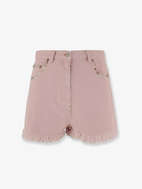 Valentino Women's Denim Shorts Pink