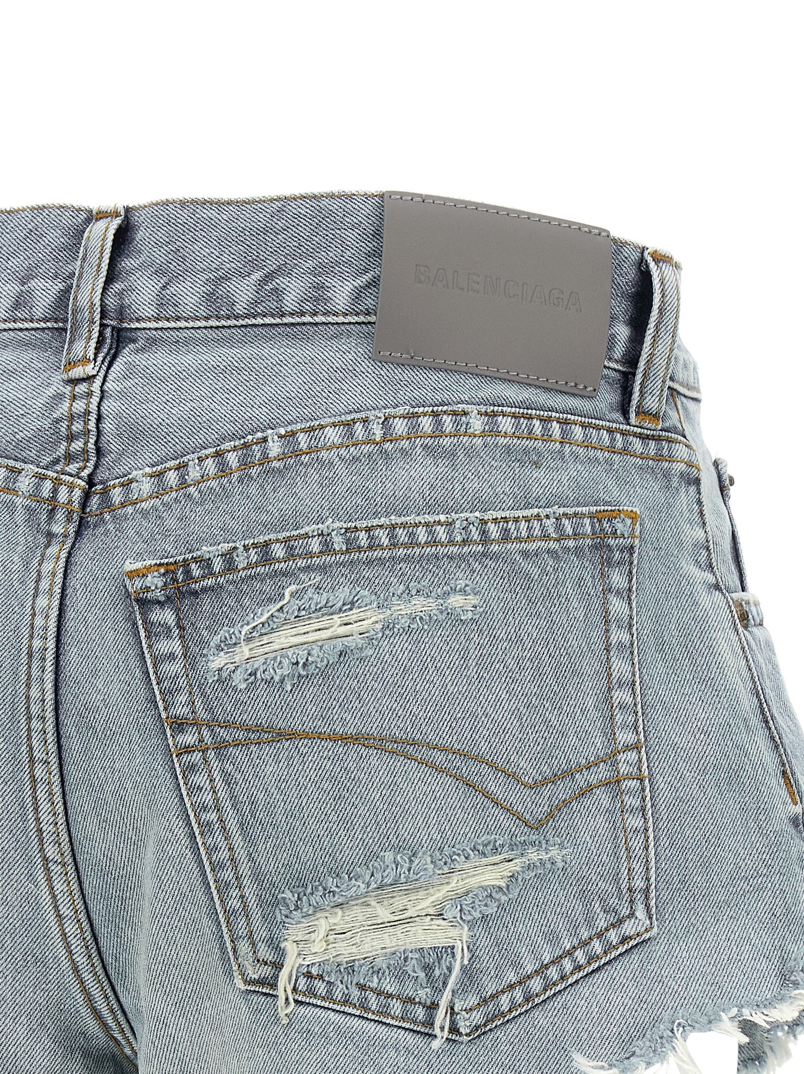 Balenciaga Denim Shorts Blue