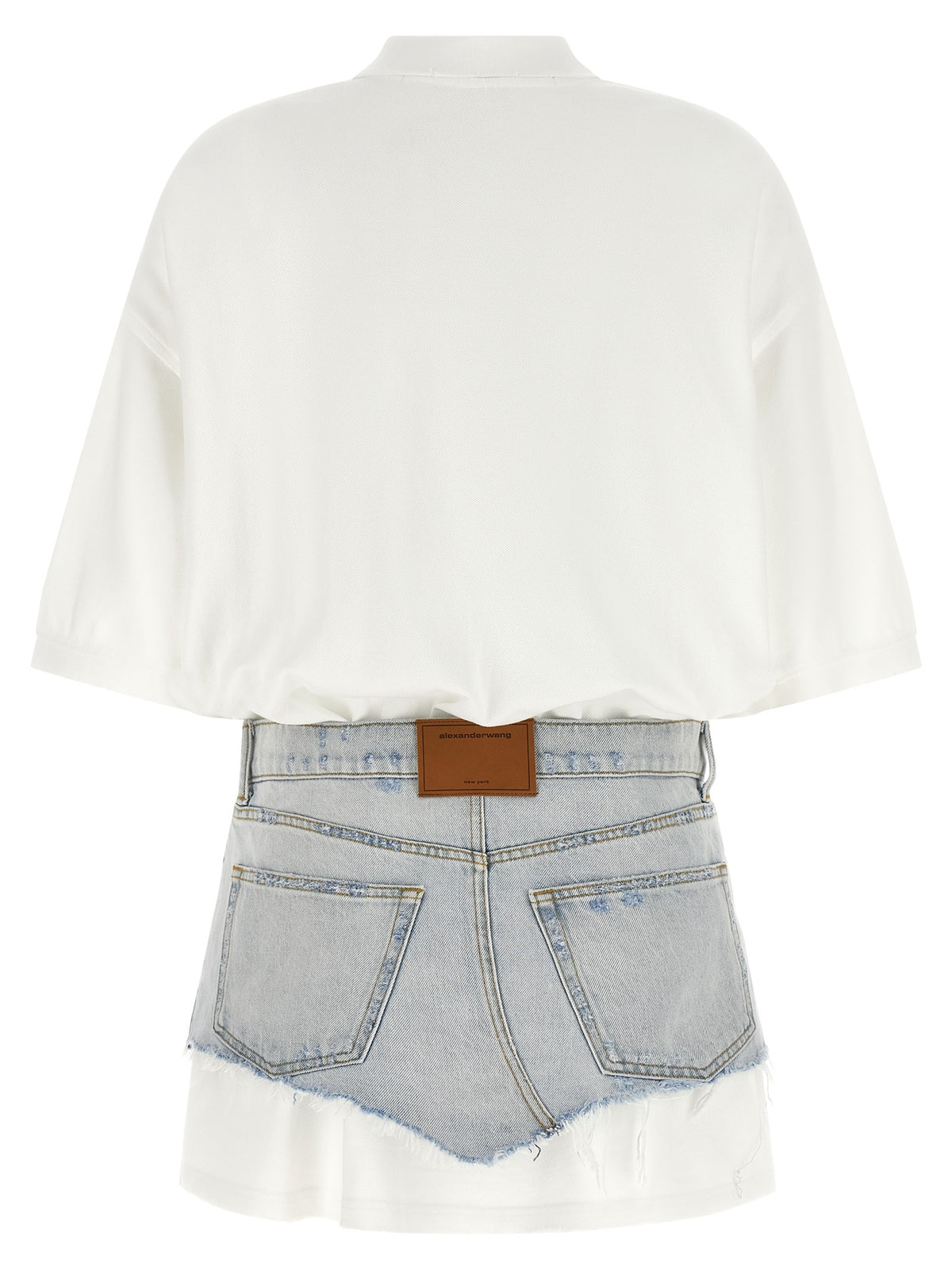 alexanderwang Denim Skirt Polo Dress Gold, view 2
