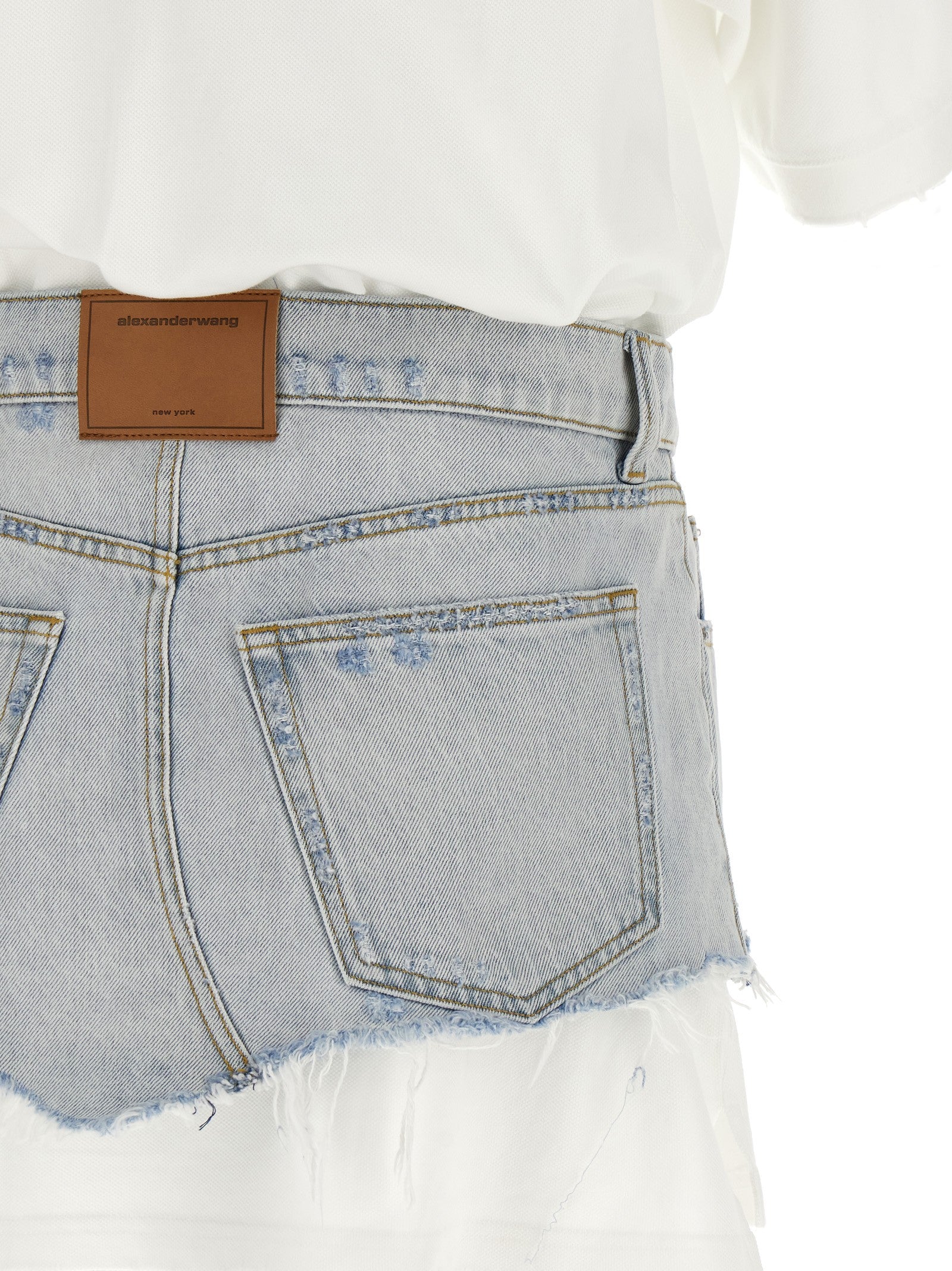alexanderwang Denim Skirt Polo Dress Gold