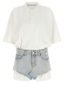 alexanderwang Denim Skirt Polo Dress Gold