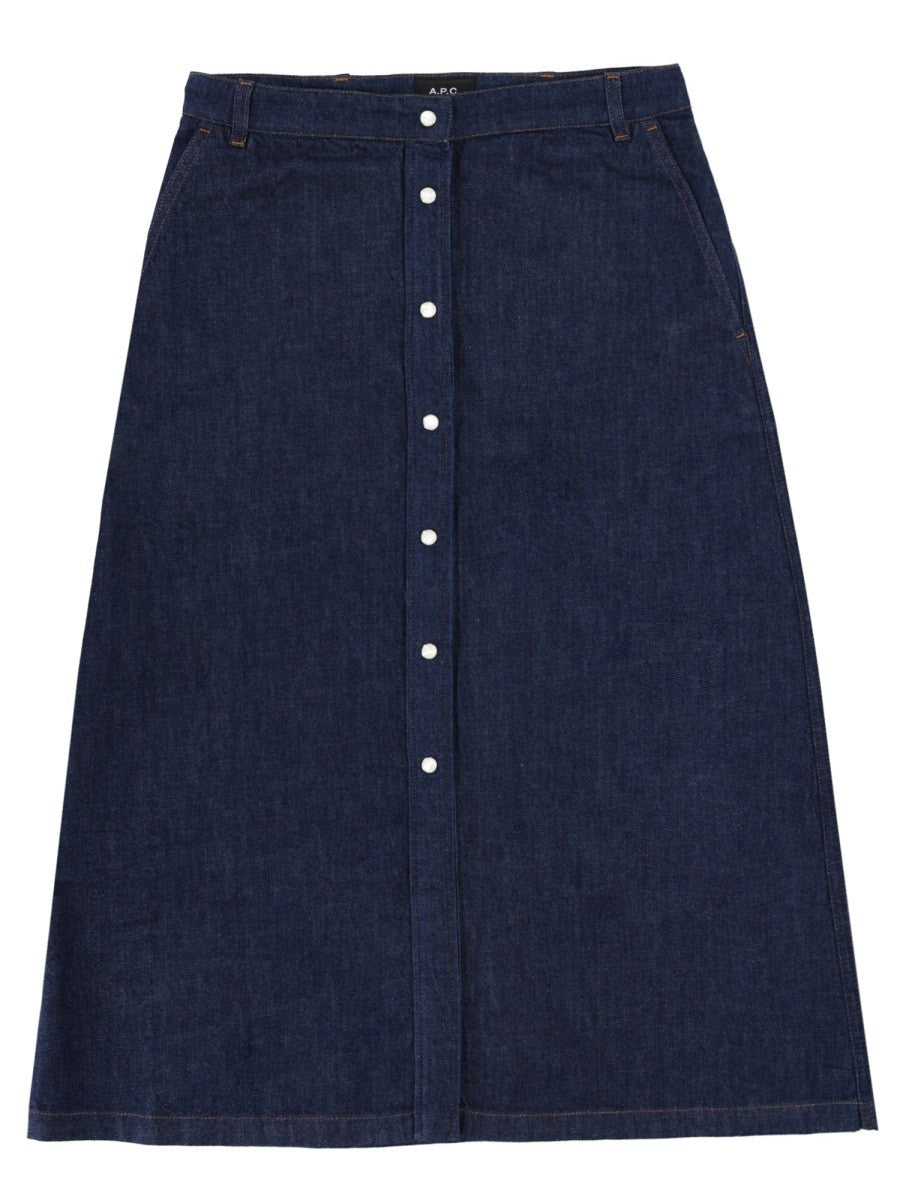 A.P.C Women's Denim Skirt Blue