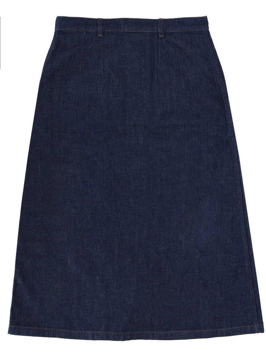 A.P.C Women's Denim Skirt Blue