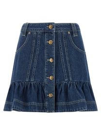 FARM Rio Denim Skirt Blue