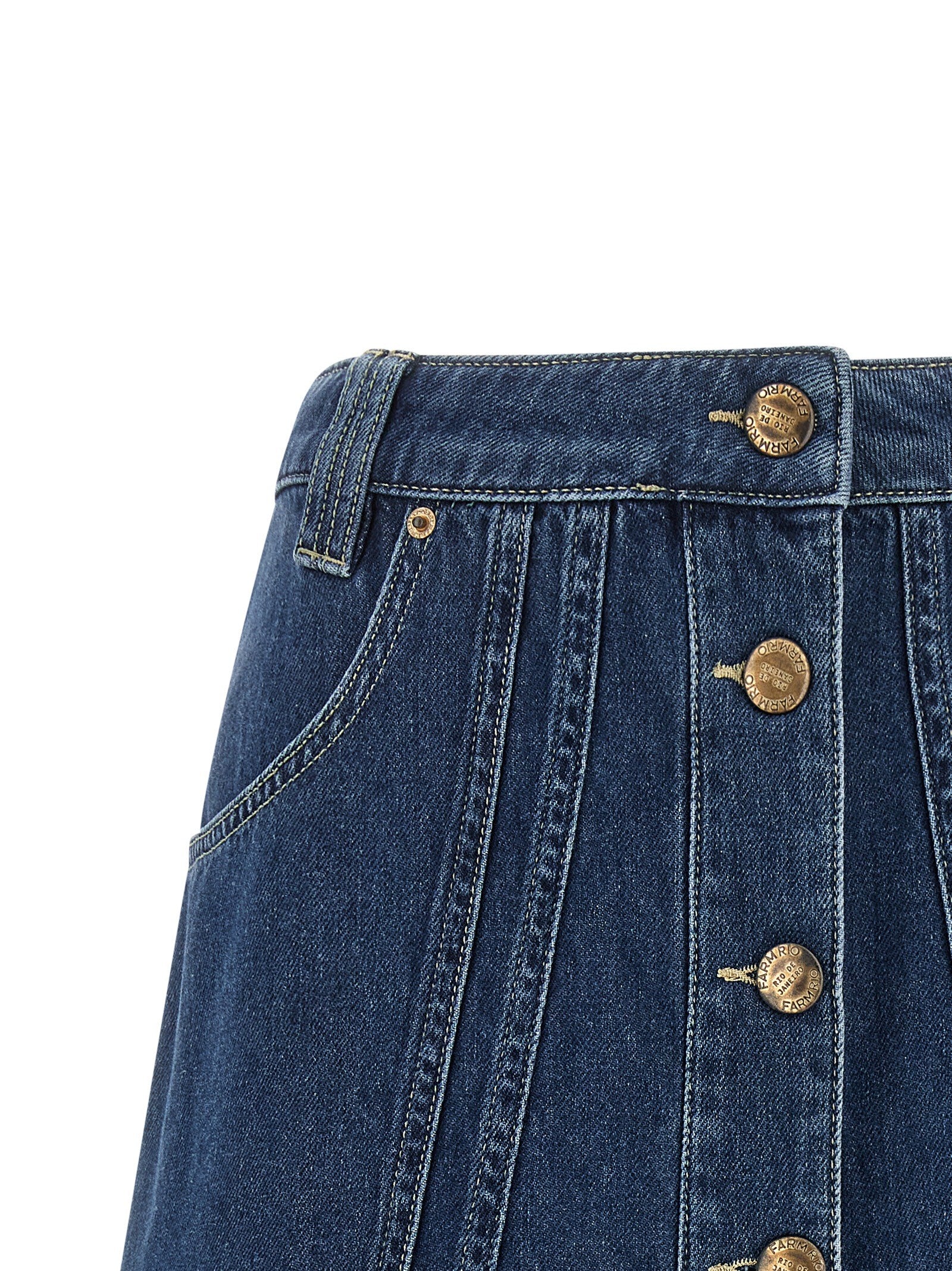 FARM Rio Denim Skirt Blue