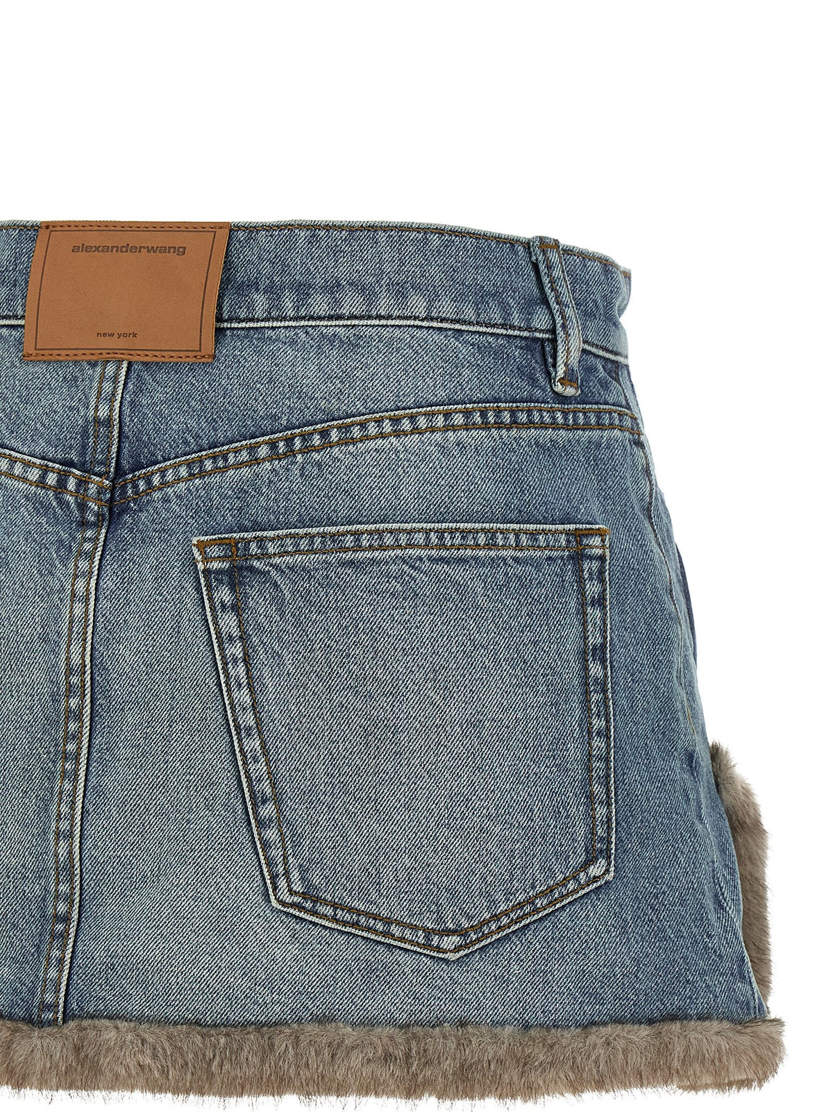 Denim X Alexander Wang Denim Skirt Blue, view 4