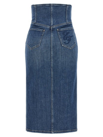 Elisabetta Franchi Denim Skirt Blue