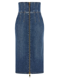 Elisabetta Franchi Denim Skirt Blue