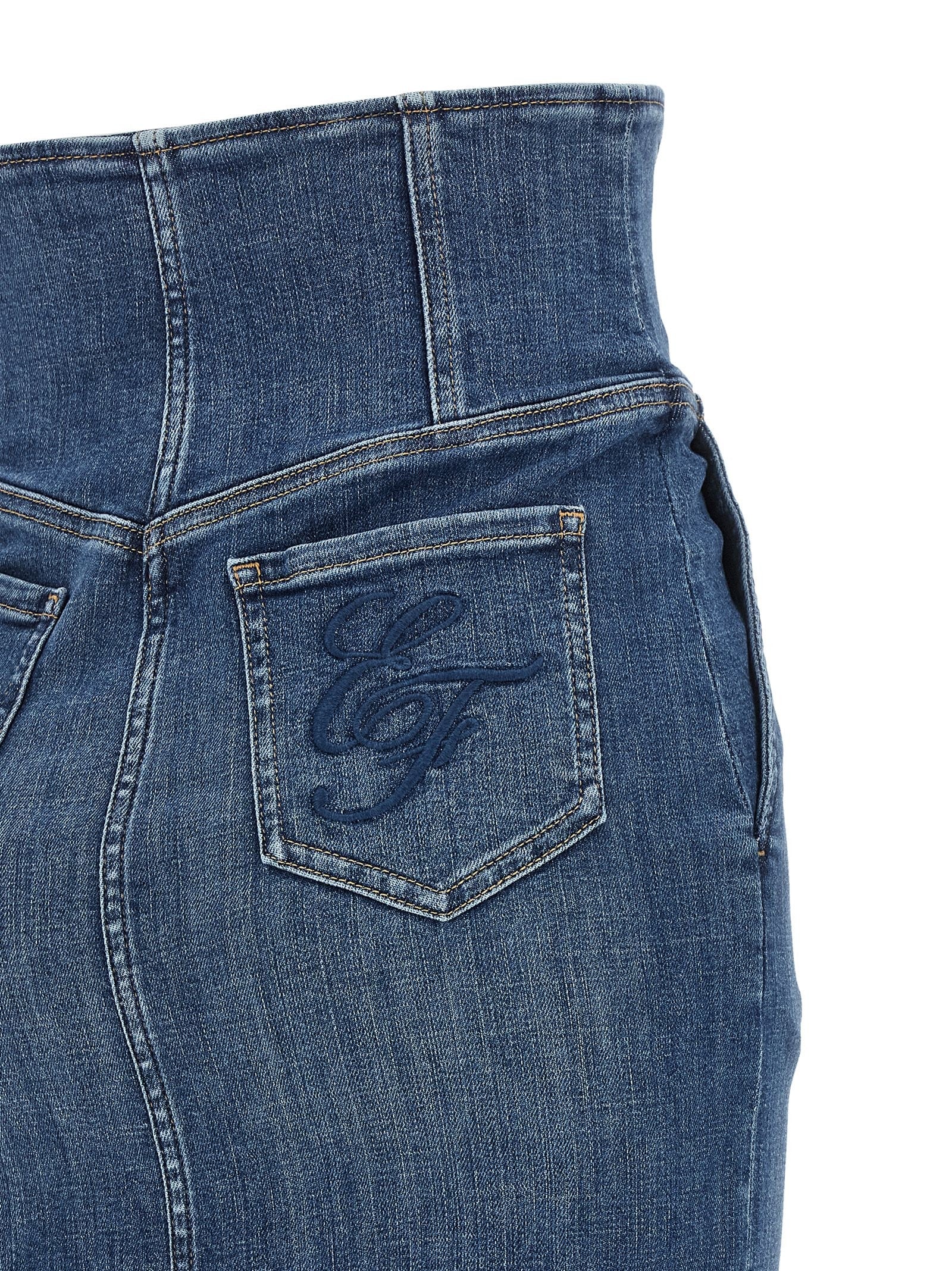 Elisabetta Franchi Denim Skirt Blue