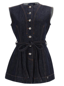 Sportmax Women's Denim Sleeveless Top Blue