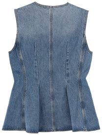 Rotate Women's Denim Top Blue
