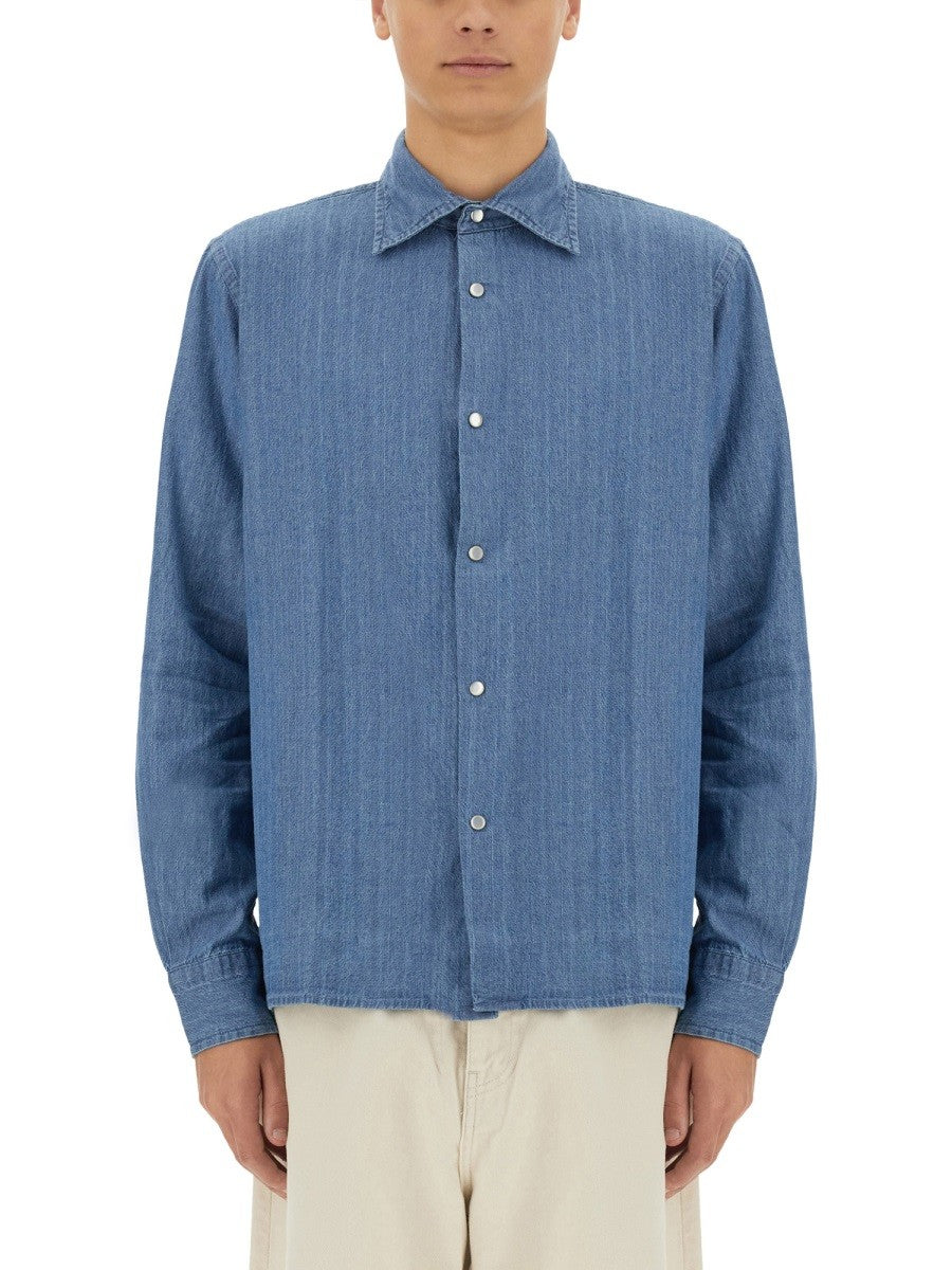 ASPESI Men's Denim West Shirt Blue ASPESI