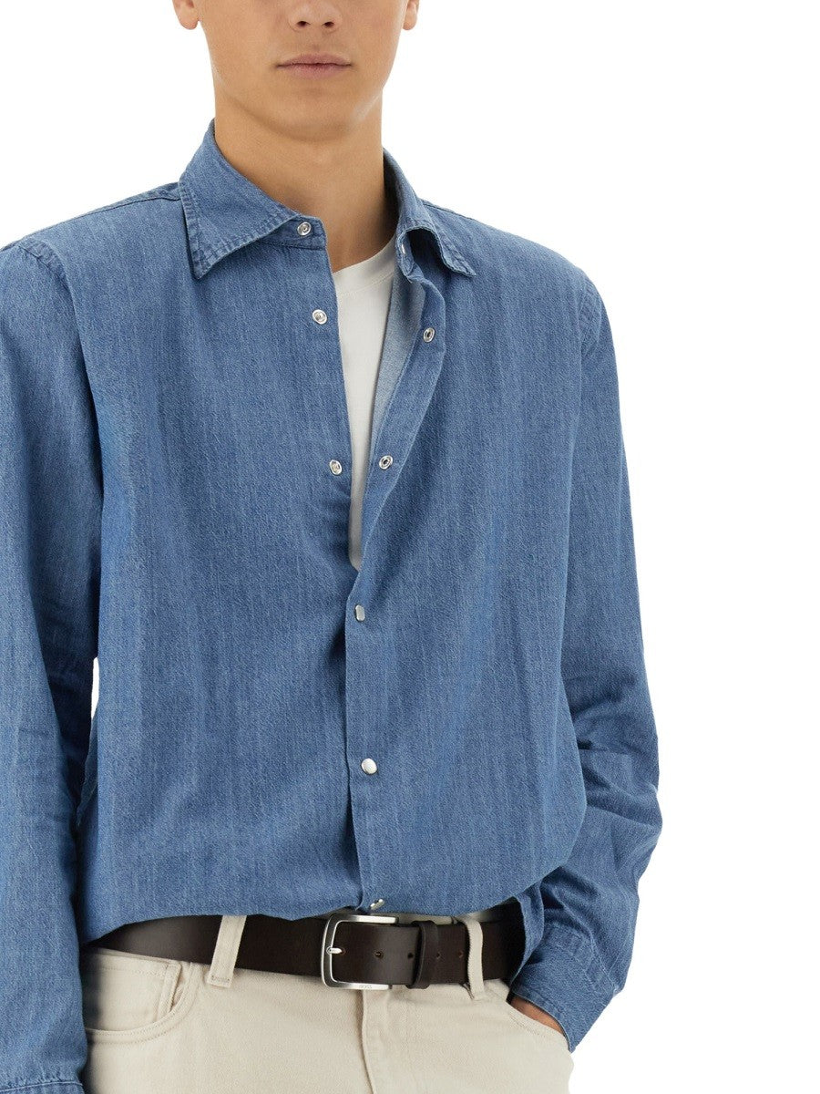 ASPESI Men's Denim West Shirt Blue ASPESI