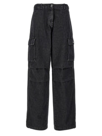 Coperni Denim Wide Leg Cargo Jeans Black