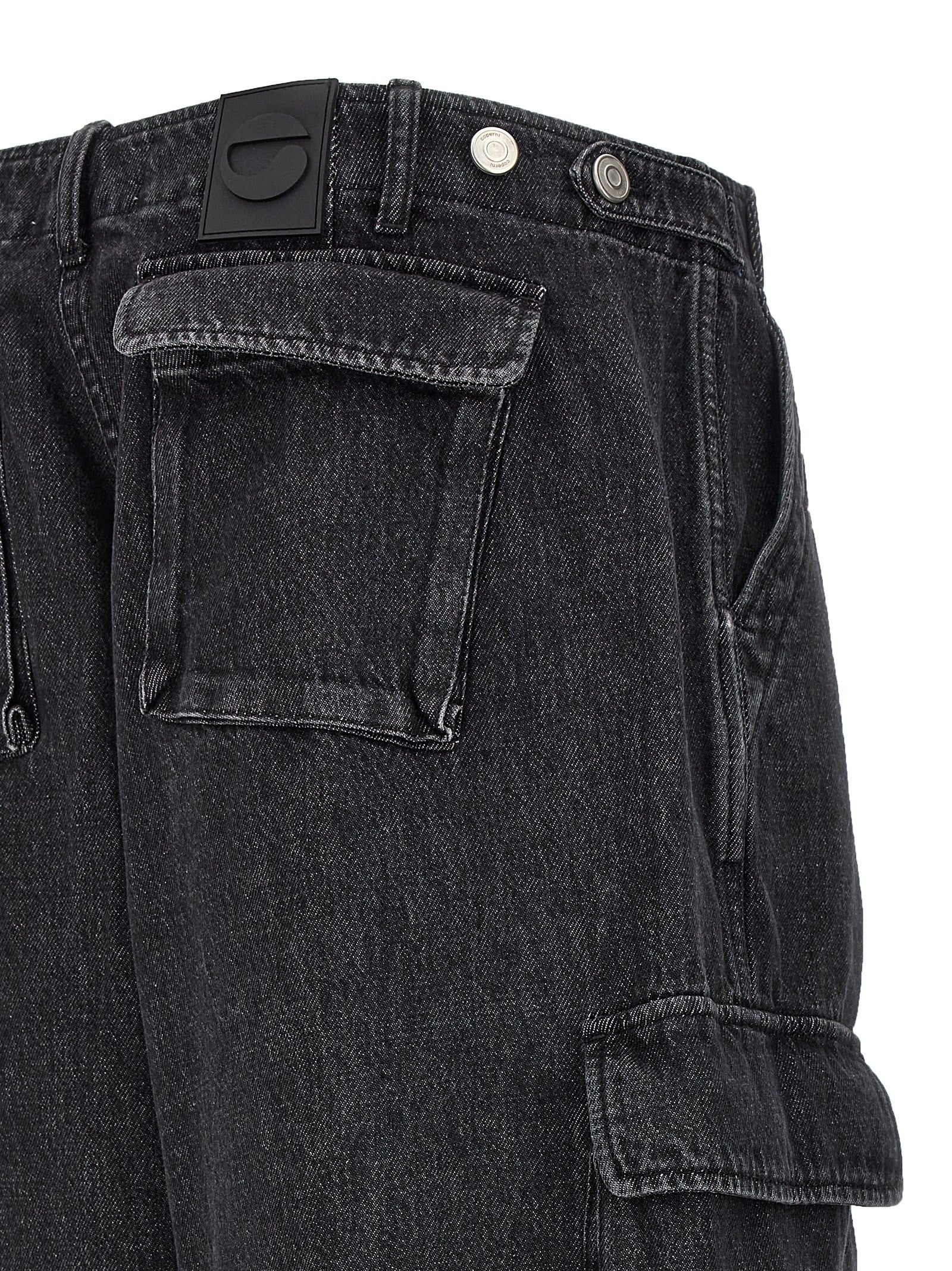 Coperni Denim Wide Leg Cargo Jeans Black