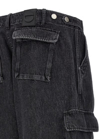 Coperni Denim Wide Leg Cargo Jeans Black